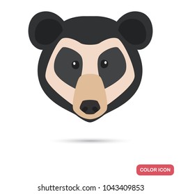 Spectacled bear muzzle color flat icon