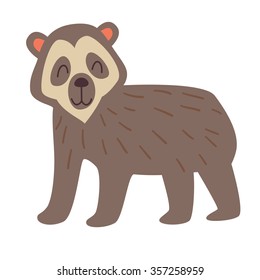 Spectacled bear. Vector illustration, isolate on white  background