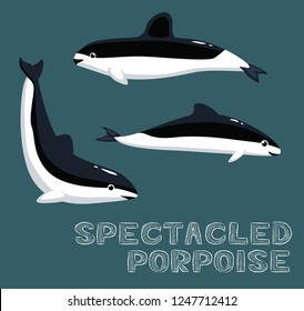 Spectacled Porpoise Cartoon Vector Illustration