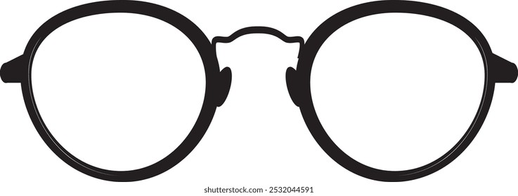 Spectacles black silhouette. Retro hipster glasses symbol