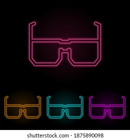 spectacles color neon set. Simple thin line, outline vector of web icons for ui and ux, website or mobile application