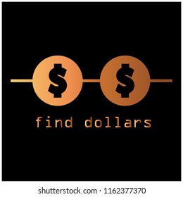 spectacles and dollar is find dollar vector illustration