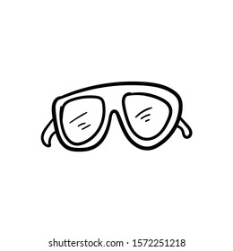 spectacles doodle doodle icon vector hand drawing 