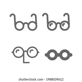 Spectacles, eyeglasses line icon set. Spectacles logo design
