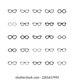 Spectacles, eyeglasses shape line illustration 