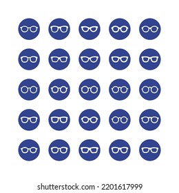 Spectacles, eyeglasses shape line illustration 