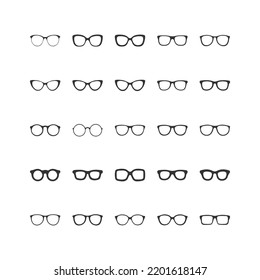 Spectacles, eyeglasses shape line illustration 