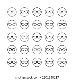 Espectáculos, anteojos, ilustración de línea de forma 
