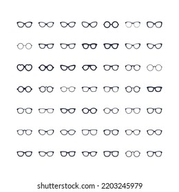 Spectacles, eyeglasses shape line illustration 