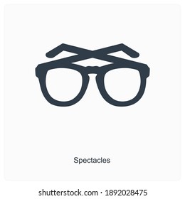 spectacles or glasses icon concept