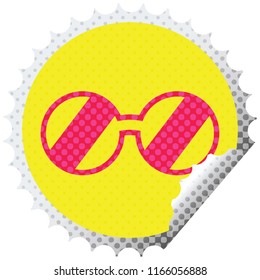 spectacles graphic vector illustration circular peeling sticker