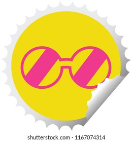 spectacles graphic vector illustration circular peeling sticker