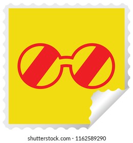 spectacles graphic vector illustration square peeling sticker