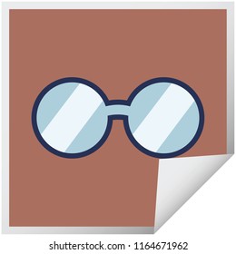 spectacles graphic vector illustration square sticker