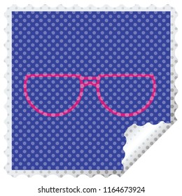 spectacles graphic vector illustration square peeling sticker