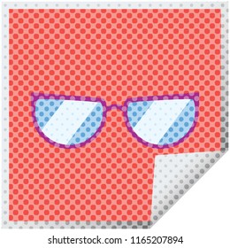 spectacles graphic vector illustration square sticker