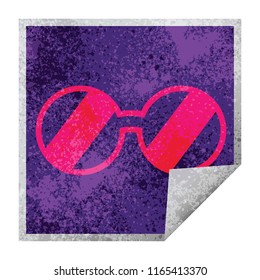 spectacles graphic vector illustration square peeling sticker
