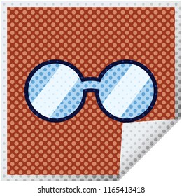 spectacles graphic vector illustration square sticker