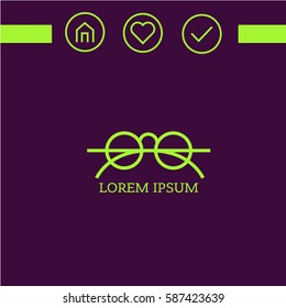 spectacles icon. flat icon. design logo. moda