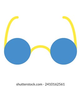 spectacles icon or logo illustration flat color style