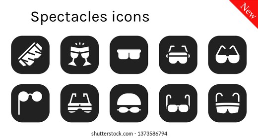 spectacles icon set. 10 filled spectacles icons.  Simple modern icons about  - Safety glasses, Glasses, Sunglasses, Goggles