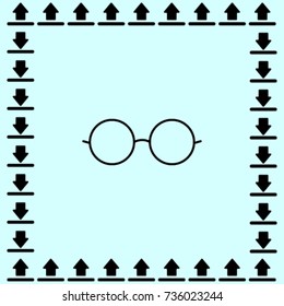 Spectacles icon, vector illustration.