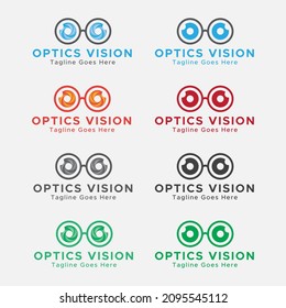 Spectacles Logo.Optics Logo. Gradient and flat color. Minimalistic Abstract logo.