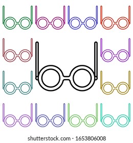 Spectacles multi color style icon. Simple thin line, outline vector of education icons for ui and ux, website or mobile application