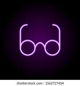 Spectacles neon icon. Simple thin line, outline vector of school icons for ui and ux, website or mobile application