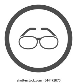 Spectacles vector icon. Style is flat rounded symbol, gray color, rounded angles, white background.
