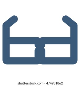 Spectacles vector icon. Style is linear flat icon symbol, blue color, white background.