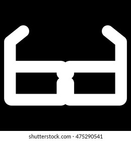 Spectacles vector icon. Style is linear flat icon symbol, white color, black background.