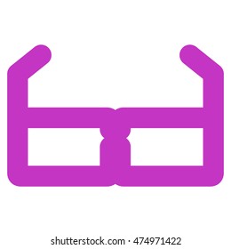 Spectacles vector icon. Style is outline flat icon symbol, violet color, white background.