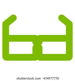 Spectacles vector icon. Style is stroke flat icon symbol, eco green color, white background.