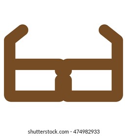 Spectacles vector icon. Style is stroke flat icon symbol, brown color, white background.
