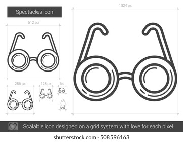 Spectacles vector line icon isolated on white background. Spectacles line icon for infographic, website or app. Scalable icon designed on a grid system.
