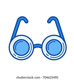 Spectacles vector line icon isolated on white background. Spectacles line icon for infographic, website or app. Blue icon designed on a grid system.