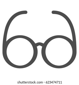 Spectacles vector pictograph. Illustration style is a flat iconic grey symbol on a white background.