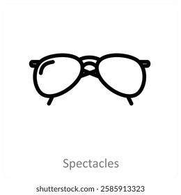 Spectacles and vision icon concept