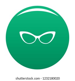 Spectacles without diopters icon. Simple illustration of spectacles without diopters vector icon for any design green