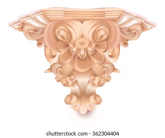 Spectacular architectural element, made of marble or stone in baroque style with a detailed ornament. An unique design work for external and internal decoration of buildings, structures and monuments