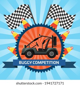 Spectacular buggy truck race competition advertising banner