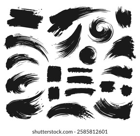 Spectacular collection of black color brush strokes