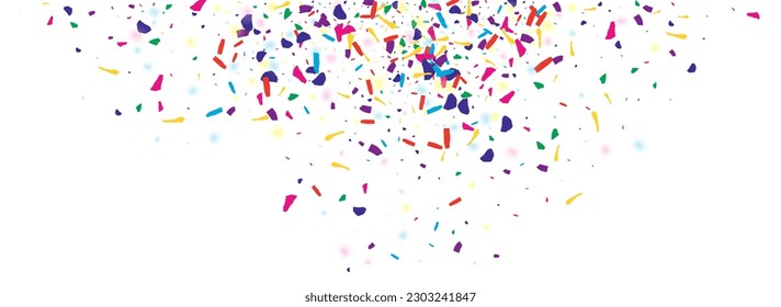 Spectacular Dot Independence Vector Transparent Panoramic Background. Saturated Celebration Grit Pattern. Rainbow Fraction Festive Illustration. Colorful Dust Christmas Backdrop.