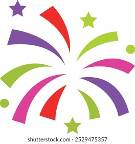 Ícone espetacular de fogos de artifício que representa a celebração, excitação e alegria, perfeito para destacar festivais, festas e ocasiões especiais com uma exibição deslumbrante e colorida.