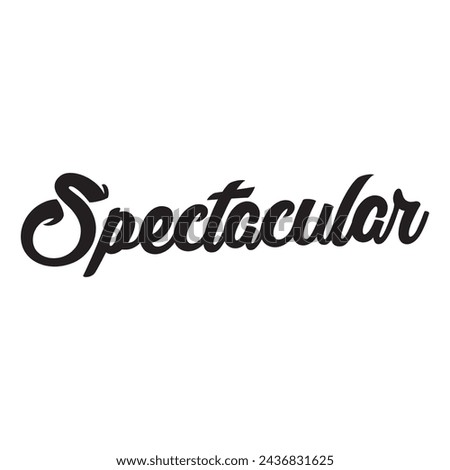 spectacular text on white background.