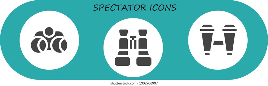  spectator icon set. 3 filled spectator icons.  Simple modern icons about  - Binoculars