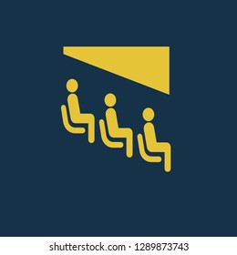 spectator icon, spectator symbol. Flat vector sign isolated on blue background. Simple vector illustration for graphic and web design.