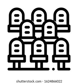 Spectator Seating Icon Vector. Outline Spectator Seating Sign. Isolated Contour Symbol Illustration