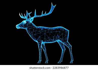 Spectral dear, trangular polygon style. This is an imagination of Graphic cards rendering images in powerful engines.
